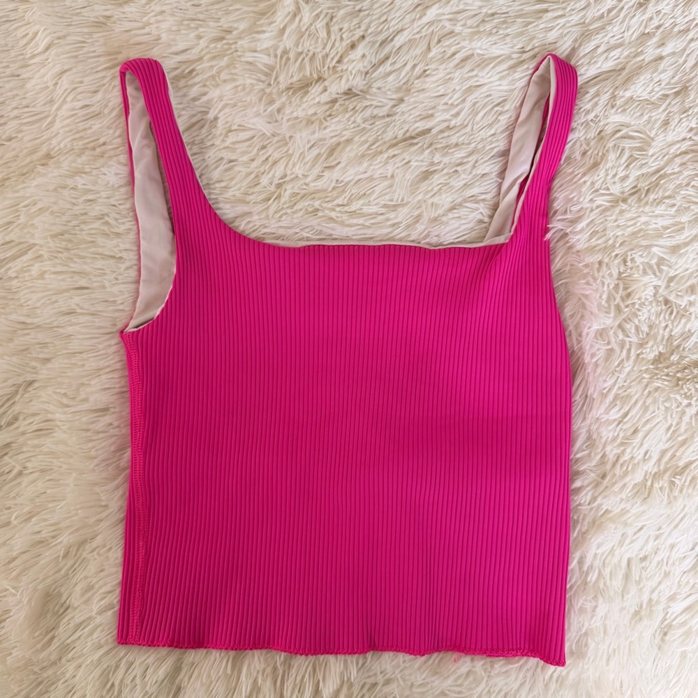 Carbon38 Pink Ribbed Tank Top - Picture 4 of 6